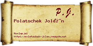 Polatschek Jolán névjegykártya